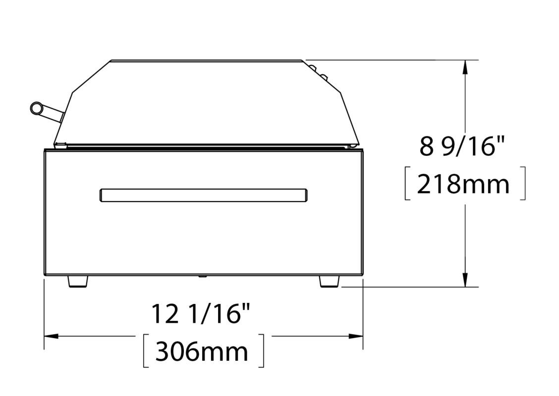 Kenyon Argentina Parrillas Eléctricas - Plano frontal con medidas