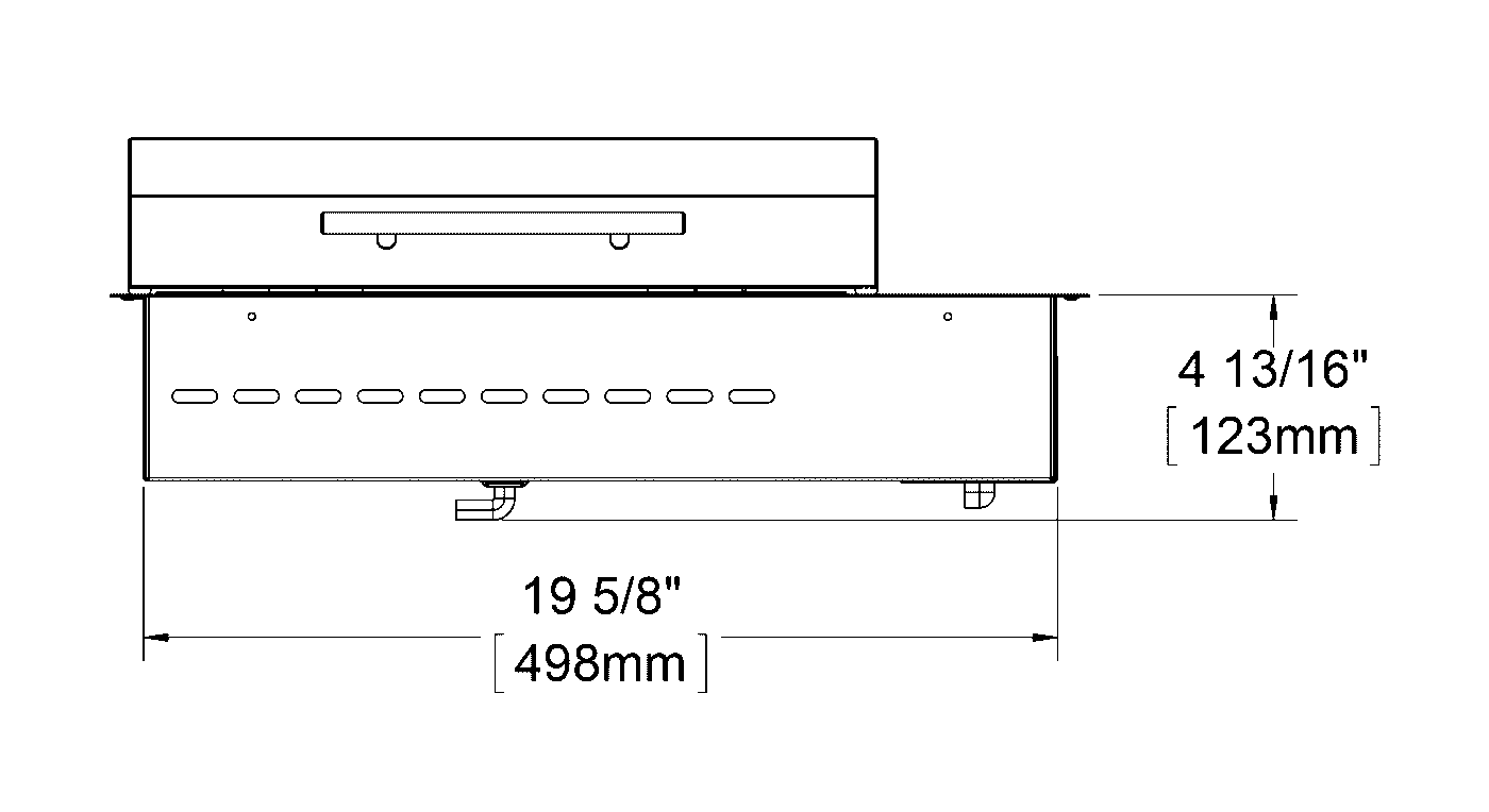 Kenyon Argentina Parrillas Eléctricas - Plano frontal técnico