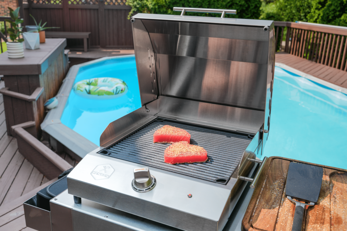 Kenyon Argentina Parrillas Eléctricas - Filetes grillados junto a la piscina