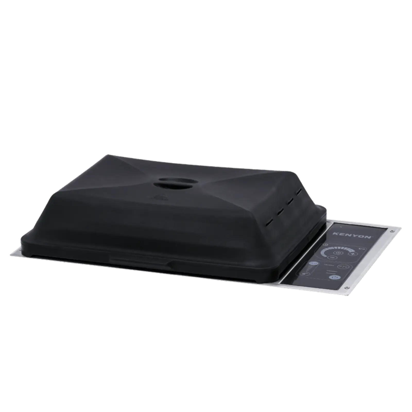 Kenyon Argentina Parrillas Eléctricas - Vista lateral inclinada con tapa negra