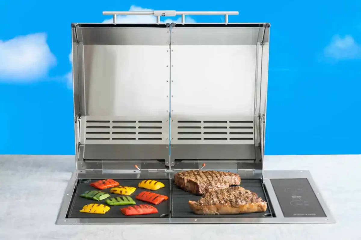 Kenyon Argentina Parrillas Eléctricas - Parrilla doble abierta con carnes y vegetales