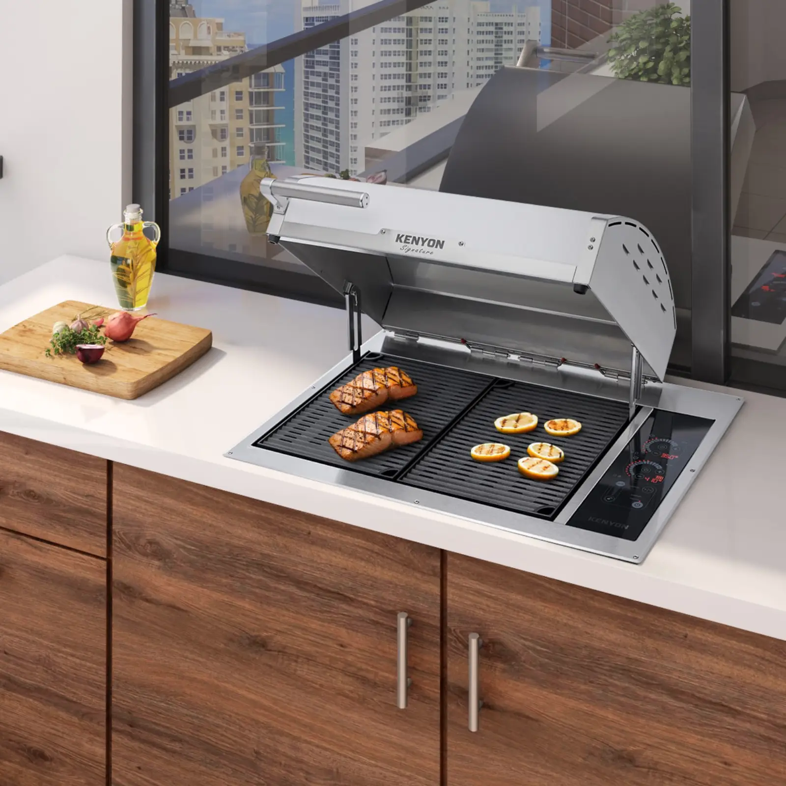 Kenyon Argentina Parrillas Eléctricas - Parrilla empotrada en cocina con vista