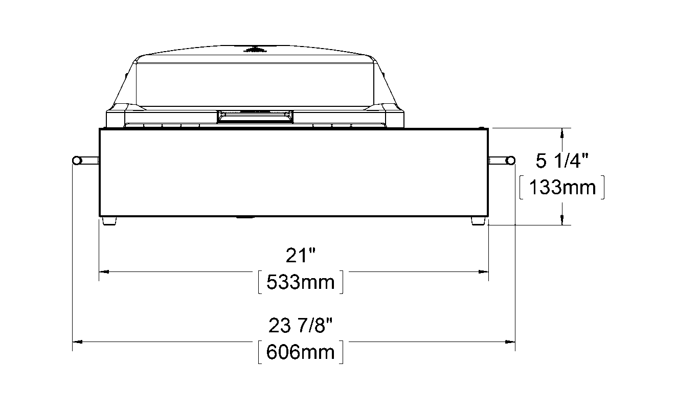 Kenyon Argentina Parrillas Eléctricas - Plano lateral técnico