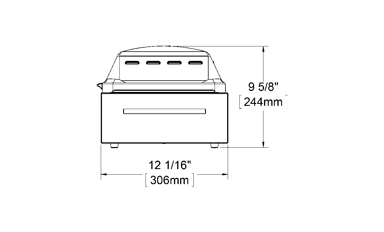 Kenyon Argentina Parrillas Eléctricas - Plano frontal técnico