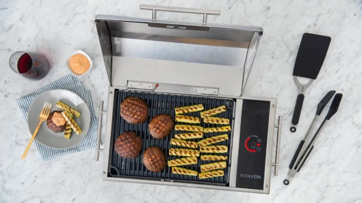 Kenyon Argentina parrillas electricas portables Grill-Grilled-Portabello-Steaks-Grilled-Zucchini