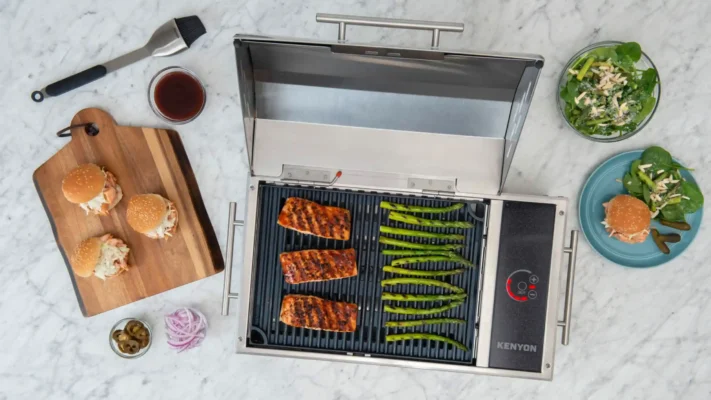 Kenyon Argentina parrillas electricas portables cocinando-carne-y-verduras